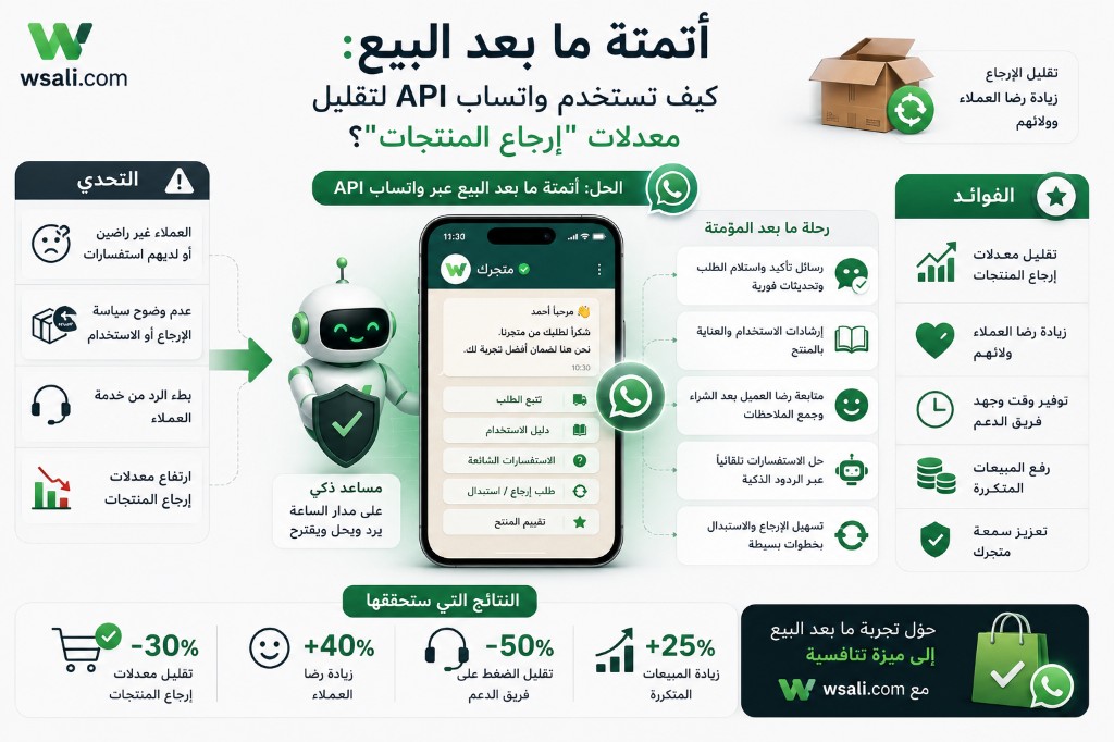 أتمتة ما بعد البيع: واتساب API لتقليل معدلات إرجاع المنتجات