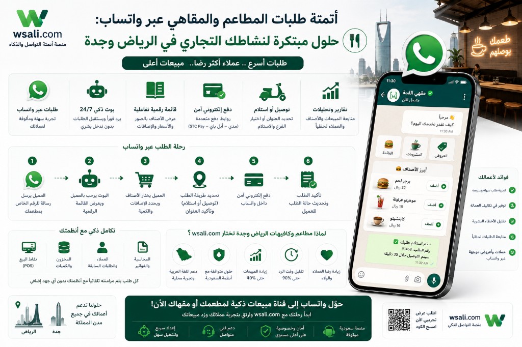 Automating Restaurant and Cafe Orders via WhatsApp: Innovative Solutions for Businesses in Riyadh and Jeddah 2 Restaurant automation for cafes via WhatsApp Business in Riyadh and Jeddah versus delivery apps