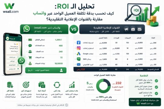 تحليل الـ ROI: تكلفة العميل الواحد عبر واتساب مقارنة بالقنوات الإعلانية التقليدية