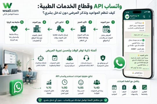 واتساب API وقطاع الخدمات الطبية: تنظيم المواعيد وتذكير المرضى دون تدخل بشري