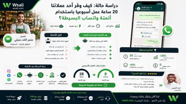 دراسة حالة: كيف وفر أحد عملائنا 20 ساعة عمل أسبوعياً باستخدام أتمتة واتساب البسيطة؟ 5 Case Study: How One Customer Saved 20 Hours a Week with Simple WhatsApp Automation