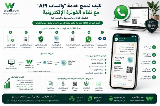 How to Integrate WhatsApp API with E-Invoicing (ZATCA)? 5 كيف تدمج واتساب API مع الفوترة الإلكترونية ومتطلبات هيئة الزكاة عبر ربط واتساب بالأنظمة
