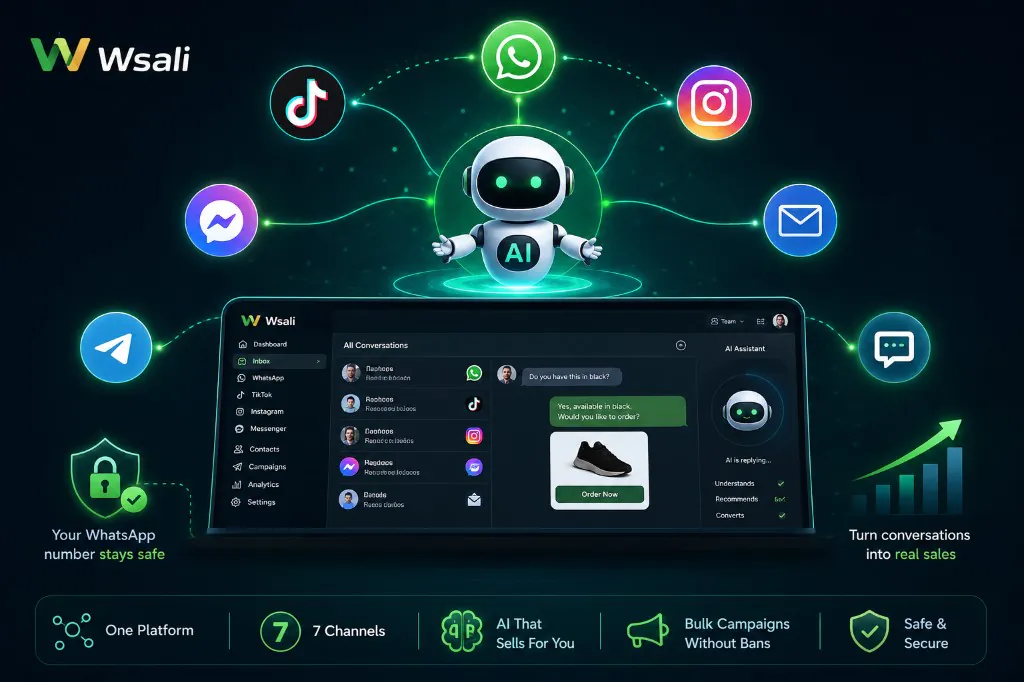 Turn every message into sales — your WhatsApp number stays safe · Wsali