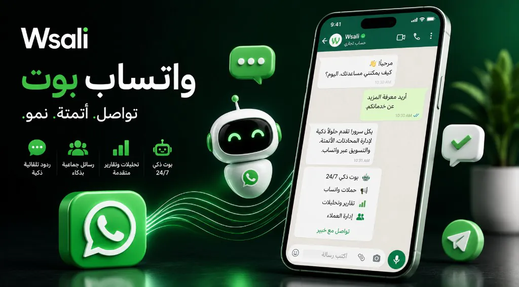 واتساب بوت — تواصل وأتمتة ونمو · وصالي